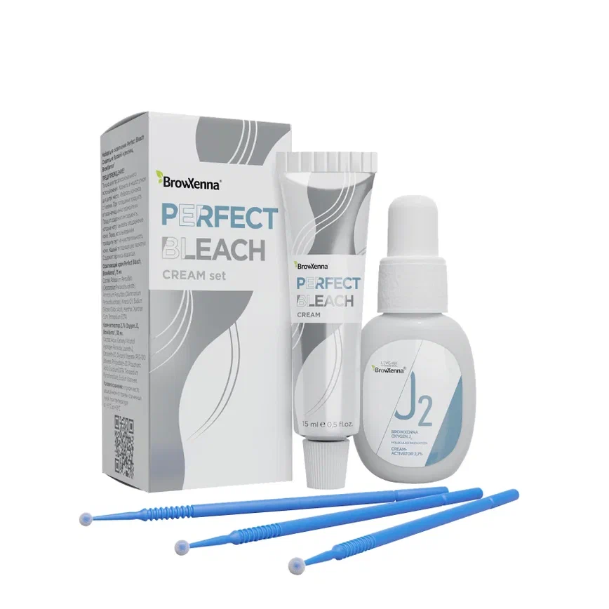 Профессиональный набор крем BrowXenna для осветления бровей Perfect Bleach 