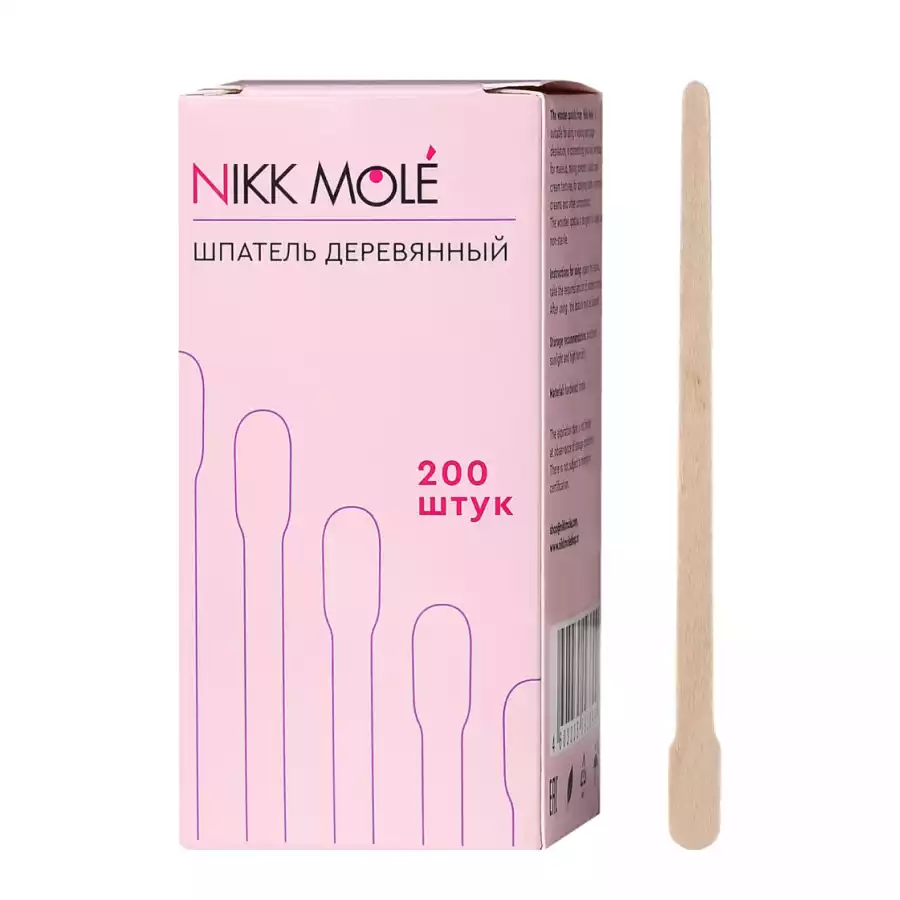 Шпатель деревянный (лопатка) Nikk Mole, 200 шт