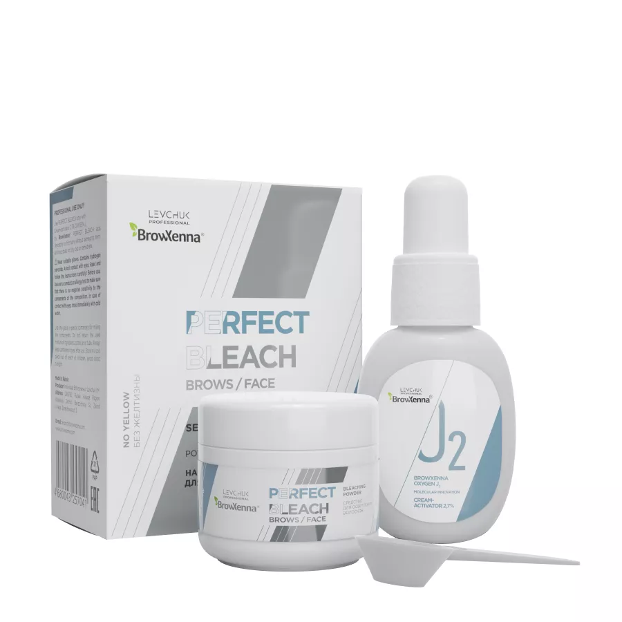 Профессиональный набор средств BrowXenna для осветления волосков Perfect Bleach